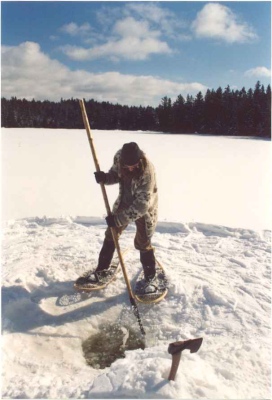 Using an Ice Chisel